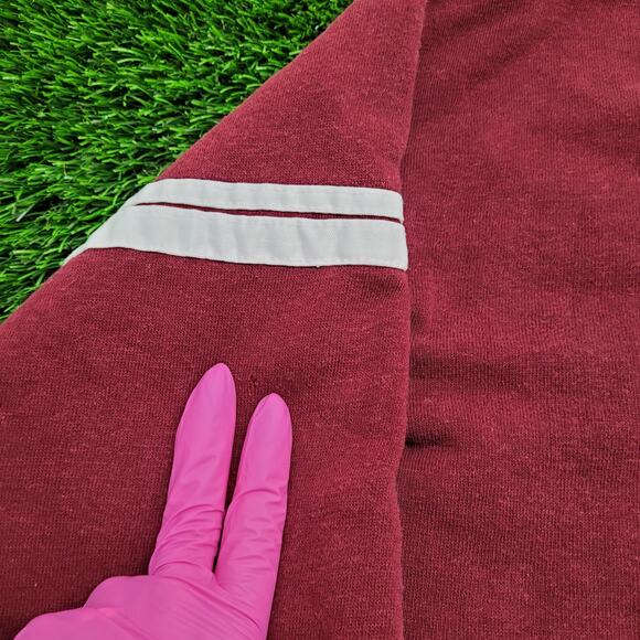 Vintage 80s MOD Sweater Womens Large 21x22 Burgundy - Picture 8 of 13